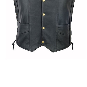 Chaleco de cuero informal de invierno para hombre de alta calidad de último diseño con cierre de botón para pedidos al por mayor - Product Image 6