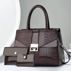 Vente chaude Classique De Luxe Femme Sacs À Main En Mousse Brillante Sacs De Mode avec Portefeuille Style Européen Grand Sac À Main