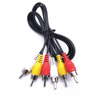Chapado en oro RCA DVD HDTV 1080P Video Audio Cable 3RCA 3RCA Car Video Component Convert AV Cable PVC Jacket para Monitor Proyector