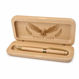 High Grade Promotional Corporate Gift <b>Pen</b> Custom OEM Engraving Logo 0.5mm Nib Bamboo Wooden Ball <b>Pen</b> Wooden <b>Box</b> Black Ink Luxury - Product Image 4