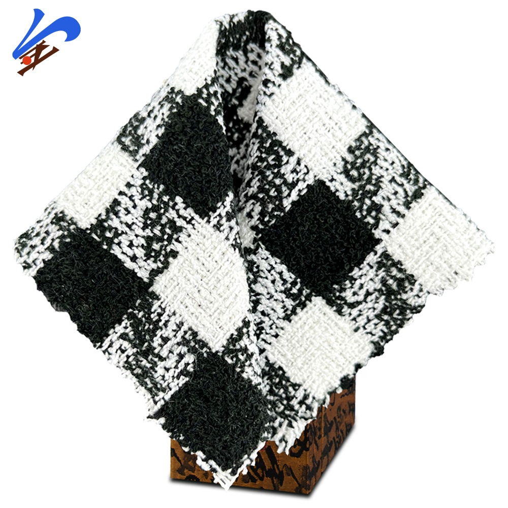 Jindian Brand Classic White Black Wool Nylon Polyester Nylon Coat Fancy Material Fabric Polyester Cotton Nylon Fabric Wholesale