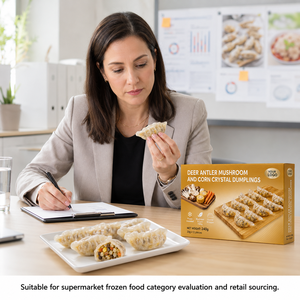 Dumplings surgelés prêts à cuire aux champignons et au maïs sucré, 240g en sachet, 12 pièces par sachet pour la vente en gros - Product Image 4