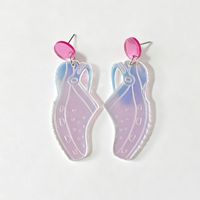 Boucles d'oreilles amusantes en acrylique effet miroir perforé, style sandales de plage, boucles d'oreilles Hawaï, accessoires pour femmes, pour les fêtes et les vacances