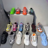 Sneakers de Luxe Rétro Originales de Qualité Supérieure avec LED, Chaussures de Sport de Créateur à Lacets, Embout en Acier, Livraison Directe