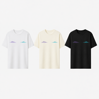 Kaos Custom Relaxed Fit dengan Cetakan Horizon Berulir Asli dan Bordir Mikro