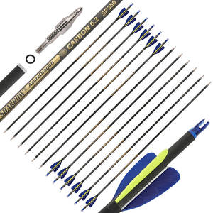 Arco da tiro con arco e <span class=keywords><strong>freccia</strong></span> con 2 "<span class=keywords><strong>cuore</strong></span> piuma d'anatra 32" 300-600 <span class=keywords><strong>freccia</strong></span> di carbonio puro con punta di <span class=keywords><strong>freccia</strong></span> rimovibile a grana 100 - Product Image 2