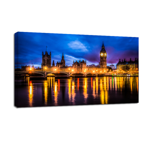 Toile led avec réflexion nocturne du Bridge de londres, en toile, art personnalisé, de haute qualité, vente en gros - Product Image 1