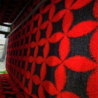 Tapis en gazon artificiel à motif géométrique triangulaire 3D, design imprimé, gazon synthétique pour architecture moderne, rouge, noir, rose