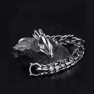 Dragon Head <b>Bracelet</b> Zinc Alloy Unisex Animal Design Gift Jewelry - Product Image 3