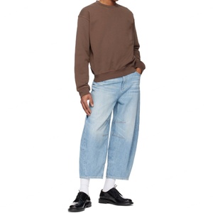 Jeans amples décontractés bleu délavé taille mi-haute pour hommes, style baggy, coupe large, pour la vente en gros en boutique - Product Image 5