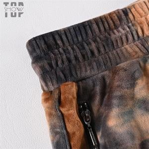 Jogging en velours personnalisé pour homme, vente en gros, poche arrière, coton de haute qualité, tie-dye - Product Image 4