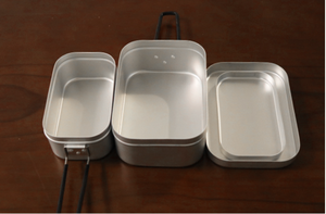 Lonchera Portátil para Exteriores de 800ml-1500ml, Recipiente Japonés de Aluminio Grueso, Seguro para Alimentos, Kit de 2 Piezas para 1 Persona, Ideal para Senderismo - Product Image 6