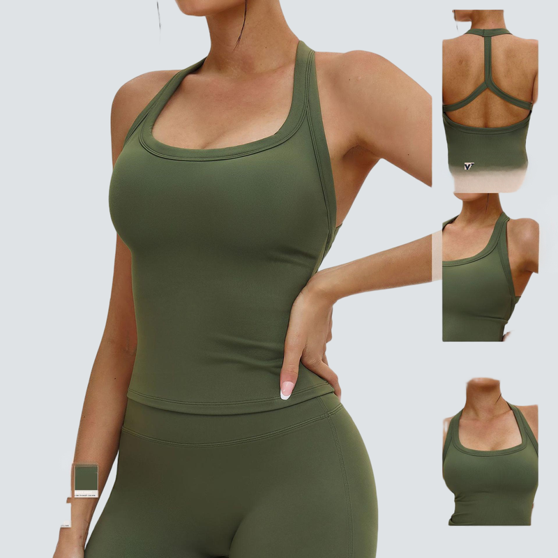 JY Tank Top Eco-Friendly Hollowed Out Adjustable Breathable Quick Dry Four-Way Stretch Gym Yoga Vest Multi-Color Ultra-Comfy