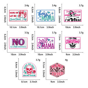 Parches Bordados Personalizados con Diseño de Rosas y Guitarra, Letra Personalizada 'Mamá', Parches Termoadhesivos Pequeños para Gorras - Product Image 5