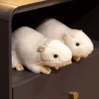 Peluche personnalisable en forme de petite souris blanche, jouet en peluche super doux avec rembourrage en coton PP et doublure en maille, cadeau amusant en gros