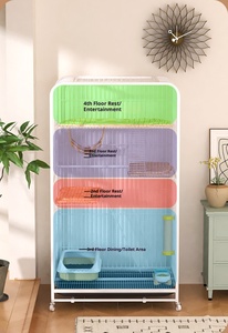 Meerlagige Metalen Kattenkooi Villa Indoor Extra Groot Milieuvriendelijk Kattenkasteel Opvouwbare Doos Geïntegreerde Toiletknoopsluiting - Product Image 6