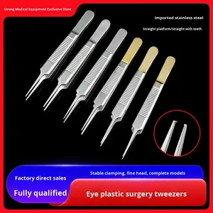 Strumento Dentato a Piattaforma Dritta di Classe I, Strumento per Doppia Palpebra, Pinze per Tessuti Adson Russian Debakey - Product Image 3