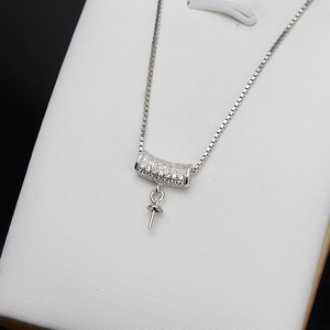 Pendentif polyvalent en argent S925, accessoire personnalisable DIY, support vide, design simple à suspendre pour composants de bijoux - Product Image 3