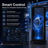 Ventilador Holográfico 3D de 65cm 1*3 Tamaño Humano con Soporte y Estuche, Solución Completa 2500 Nits 4K para Pantalla de Video Wall con Ventiladores Holográficos