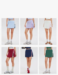 กระโปรงกางเกงผู้หญิงสำหรับเต้น กระโปรงออกกำลังกาย ชุดวอร์มเอวสูง กระโปรงเทนนิสผ่าข้าง น้ำหนักเบา - Product Image 6