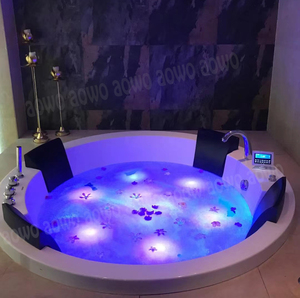 All'aperto di alta qualità embeding 4 persone <span class=keywords><strong>vasca</strong></span> da bagno rotonda <span class=keywords><strong>tavolino</strong></span> giardino giardino yacuzzi party swimming serrature esterne - Product Image 2