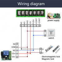 Interrupteur de télécommande universel sans fil DC 12V 1CH Module récepteur relais émetteur RF 433Mhz télécommandes de maison intelligente