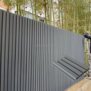 Décoration murale extérieure imperméable Panneau à lamelles Revêtement mural en plastique WPC Sheet Board Prix Maison Revêtement mural cannelé Extérieur - Product Image 1