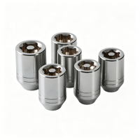 Chrome Lug Nut Locks Carbon Steel Yuhui WL302 M12x1.5 M14x1.5 Universal Automotive Aftermarket Wheels New Condition 4+1 Wheel