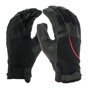 Gants de sécurité en cuir Barco, épaisseur 16 oz, longueur 28 cm, poignet élastique, bouts des doigts antidérapants, sans latex, usage général, noir - Product Image 1