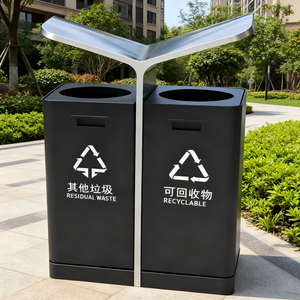 Op maat gemaakte, ingebouwde, roestvrijstalen afvalbakken voor buiten, milieuvriendelijk en draagbaar voor buitenleven. - Product Image 5