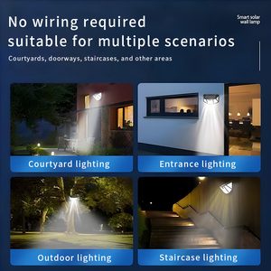 Luces <span class=keywords><strong>Solares</strong></span> de Pared con Sensor de Movimiento <span class=keywords><strong>para</strong></span> <span class=keywords><strong>Jardín</strong></span>, Alta Calidad, Precio Económico, Lámpara de 100 LED <span class=keywords><strong>para</strong></span> Porche, <span class=keywords><strong>Jardín</strong></span>, Valla, Garaje - Product Image 4