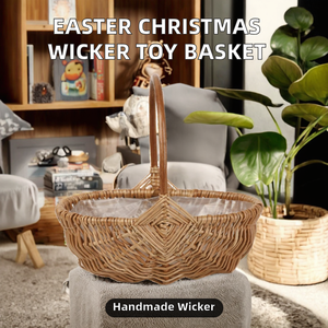 Organizador de Juguetes de Mimbre Ovalado Estilo Americano Hecho a Mano para Pascua y Navidad, Capacidad de 6-10L, Almacenamiento de Cocina, Uso Multifuncional - Product Image 2