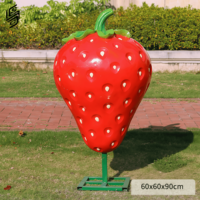 Vente Flash : Sculpture géante en fibre de verre en forme de fraise pour la décoration extérieure des fermes et parcs d'attractions