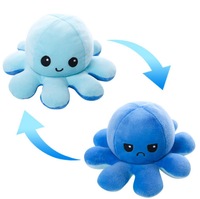 Meilleures ventes : Coussin pieuvre en peluche super doux et réversible, jouet en peluche, faible MOQ, en coton PP lavé et maille, anti-stress, réversible