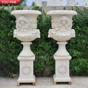 Jardinières en marbre blanc YOUFINE pour les parcs publics et les jardins botaniques en extérieur - Product Image 3