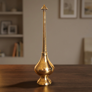 Traditional Polished Gold Brass Carved <b>Incense</b> <b>Stick</b> <b>Holder</b> Elegant Agarbatti Stand Manual Khan ExImpo Model KEI-1016-D - Product Image 3