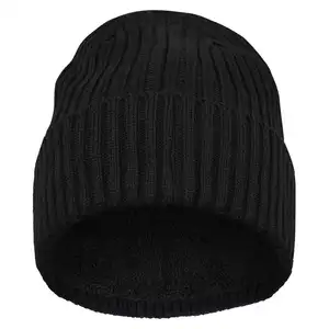 Winter Men Women Blank Knit Ribbed Cap Warm Skull Caps Hat Beanie With Custom Logo Embossed Embroidery For Cold Weather