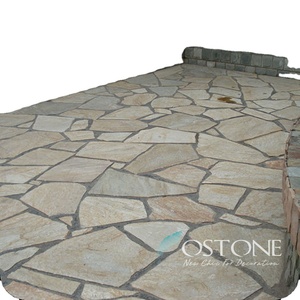 Bán buôn Vàng Slate Kích Thước Ngẫu Nhiên Giá Rẻ Đường Lái Xe Đá Ốp Lát - Product Image 1