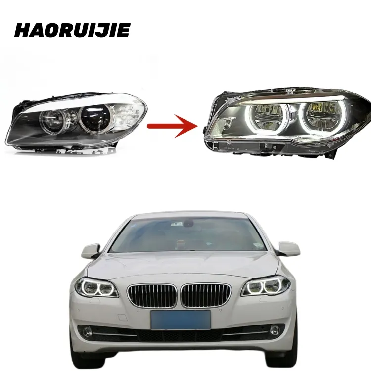 LED Headlight for BMW F10 Xenon headlights upgraded to 5 Series Angel Eyes LED daily running lights 2010 2012 2013 2014 eu