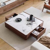 Ensemble de table basse en pierre chinoise moderne avec hauteur réglable pour le mobilier de salon