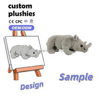 Coussin en peluche chat de dessin animé, oreiller doux et mignon en forme de rhinocéros, rembourrage en coton PP, cadeau pour canapé, maison, enfants et famille