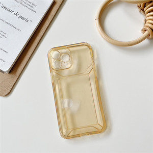 Custodia per telefono a portafoglio in TPU morbido antiurto colorato trasparente Anti <span class=keywords><strong>giallo</strong></span> per <span class=keywords><strong>iPhone</strong></span> 14 11 12 Mini 13 Mini XS Max <span class=keywords><strong>XR</strong></span> con porta carte di credito - Product Image 6