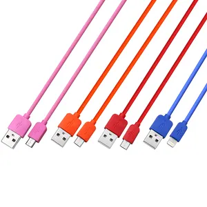 Kabel data isi daya Cepat PVC + TC produk warna-warni mendukung ODM/OEM usb ke kabel data Tipe C untuk ponsel pintar
