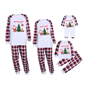 OEM Family matching Christmas Pijamas De Navidad Para Familia tutina baby Sleepwear uomo donna bambini baby Family pigiama natalizio