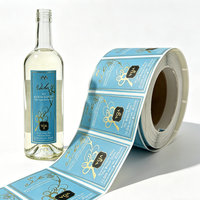 Etiqueta de Papel Kraft con Relieve Elegante, Impermeable, para Envasado de Vino, Acabado Brillante, Impresión Personalizada, Autoadhesiva, para Café/Cerveza/Whisky/Vino
