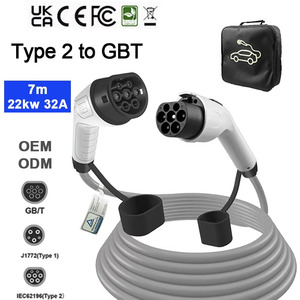 Nuevo <span class=keywords><strong>Cable</strong></span> de Carga para Vehículos Eléctricos <span class=keywords><strong>Tipo</strong></span> <span class=keywords><strong>2</strong></span> a GB/T, 3.6-22KW, Certificado CE y UKCA, Revestimiento de TPU, Longitudes Personalizables 5m/7m/10m, Garantía de <span class=keywords><strong>2</strong></span> Años - Product Image 1