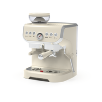 Machine à café électrique italienne portable semi-automatique multifonctionnelle 3 en 1 avec moulin à café intégré