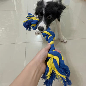 Jouet interactif en corde de coton à trois nœuds <span class=keywords><strong>pour</strong></span> <span class=keywords><strong>chien</strong></span> Style classique écologique <span class=keywords><strong>pour</strong></span> le mouvement et le jeu - Product Image 1