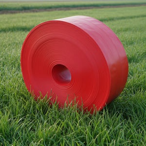 Enrouleurs de tuyaux de jardin plats en PE tissé haute pression, multi-tailles, rouges, pour systèmes d'irrigation agricole et de jardinage économes en eau - Product Image 1