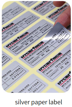 Autocollant d'étiquette de carte argentée